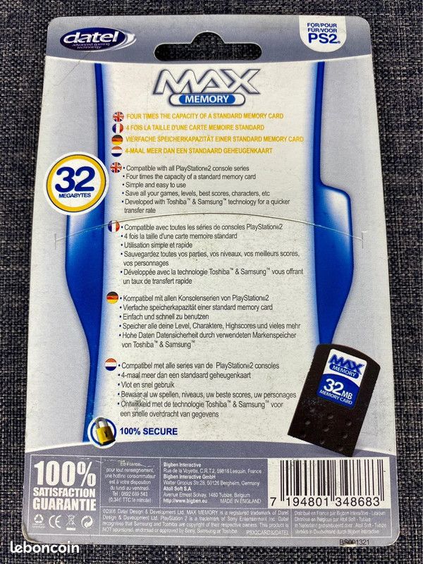 1 Franc 1961 Carte Mémoire 1 MB Pour PS1 Compatible PS2 - Foto 4