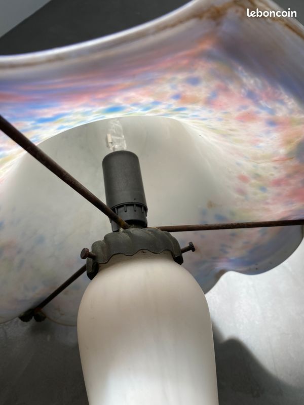 Lampe champignon moucheté en pâte de verre arts déco le verre français (image 9)
