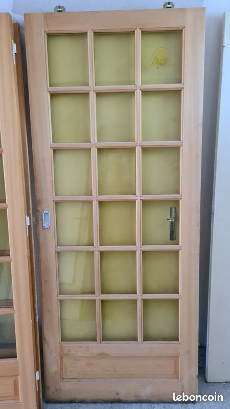 Portes d'intérieures vitrées à petits carreaux (verre dépoli) (image 3)