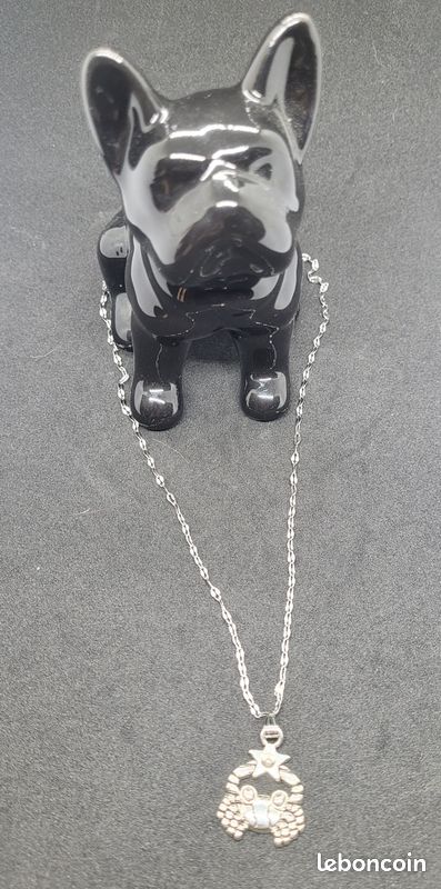 Pendentif Zodiaque – Cancer – Chaine acier inoxydable – Neuf (image 4)