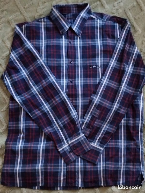Chemise Utilitaire SCOTTeVEST Homme Taille M – Bleu à Carreaux – Poches Cachées