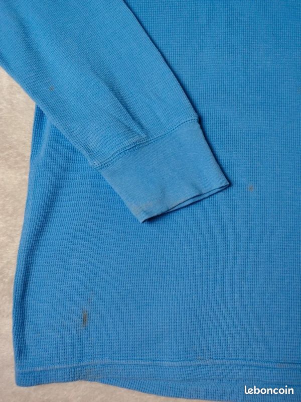 Pull col rond nid d'abeille Ralph Lauren / taille L / couleur bleu / (image 8)
