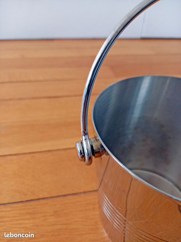Ancien Seau à glace / Seau à glaçons Vintage Letang Remy Inox massif 18-10 - Arts de la table