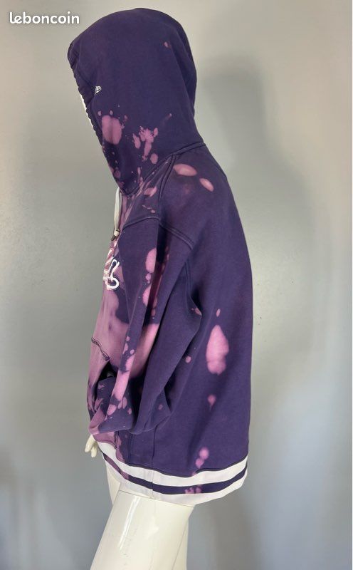 Pull violet à capuche style délavé new era 59 fifty vintage taille - Main Image