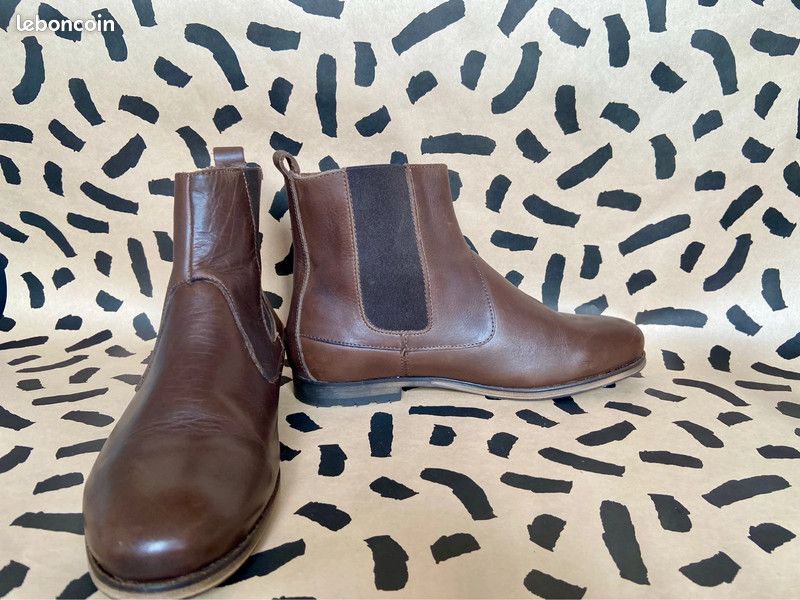 Boots Chelsea cuir marron MCS (image 4)