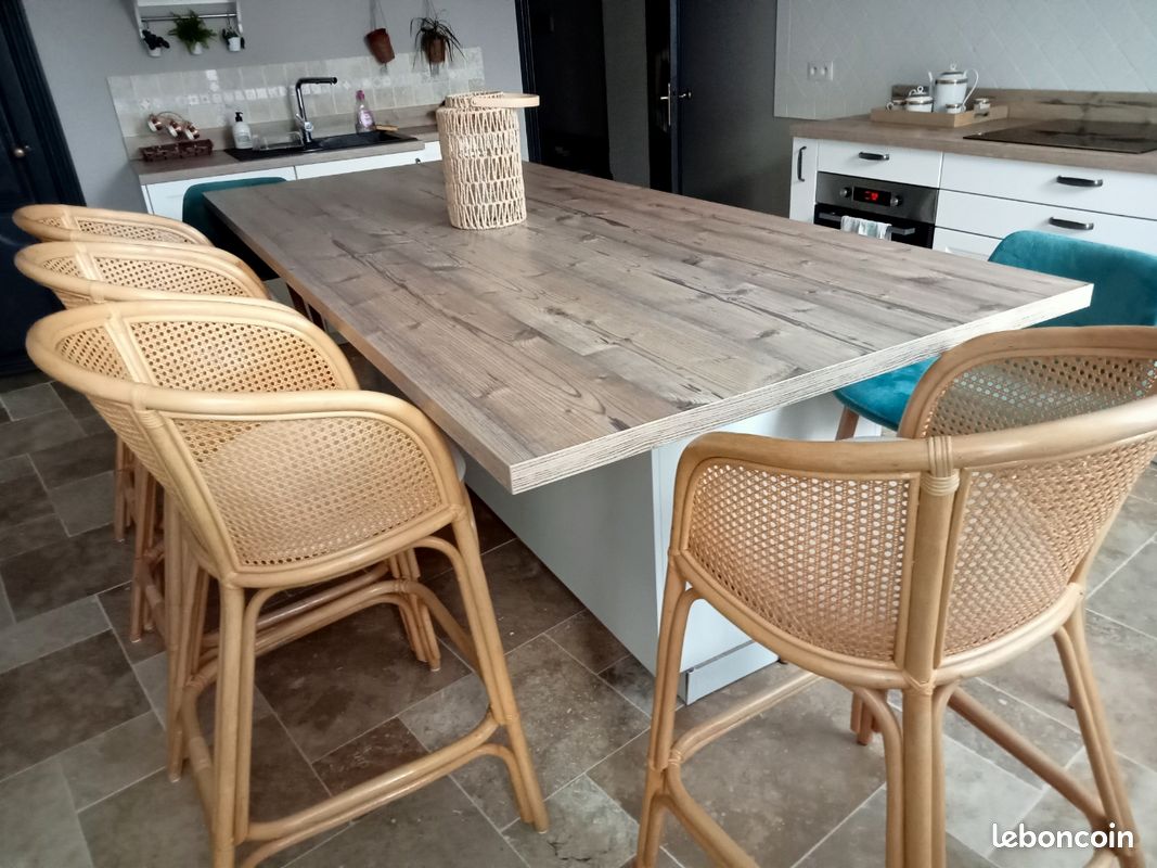 Chaises de bar en rotin (image 2)