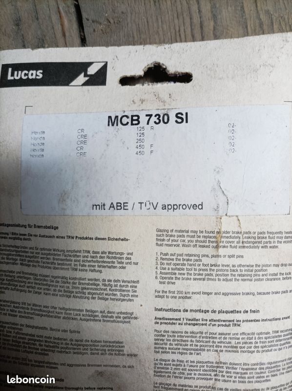 Plaquettes De Frein Avant TRW Lucas MCB512 Pour Honda CB 750 F2 (RC04) 1982 - Neuf