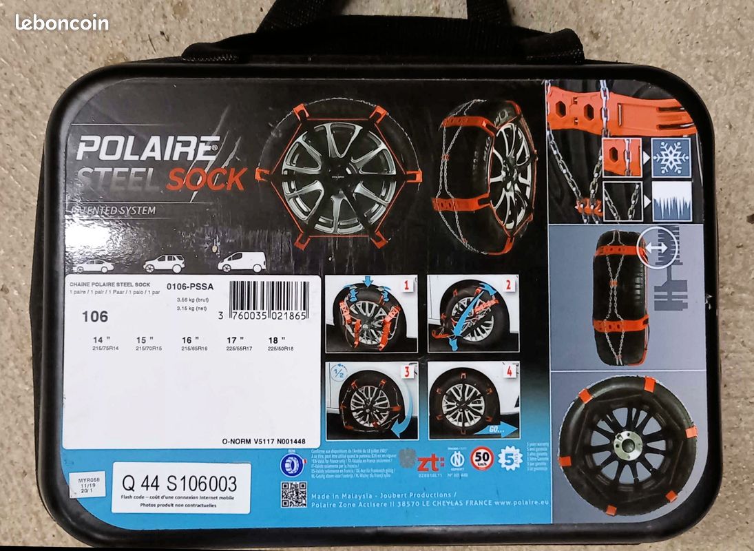 Chaînes neige neuves Polaire Steel Sock 106 - Équipement auto