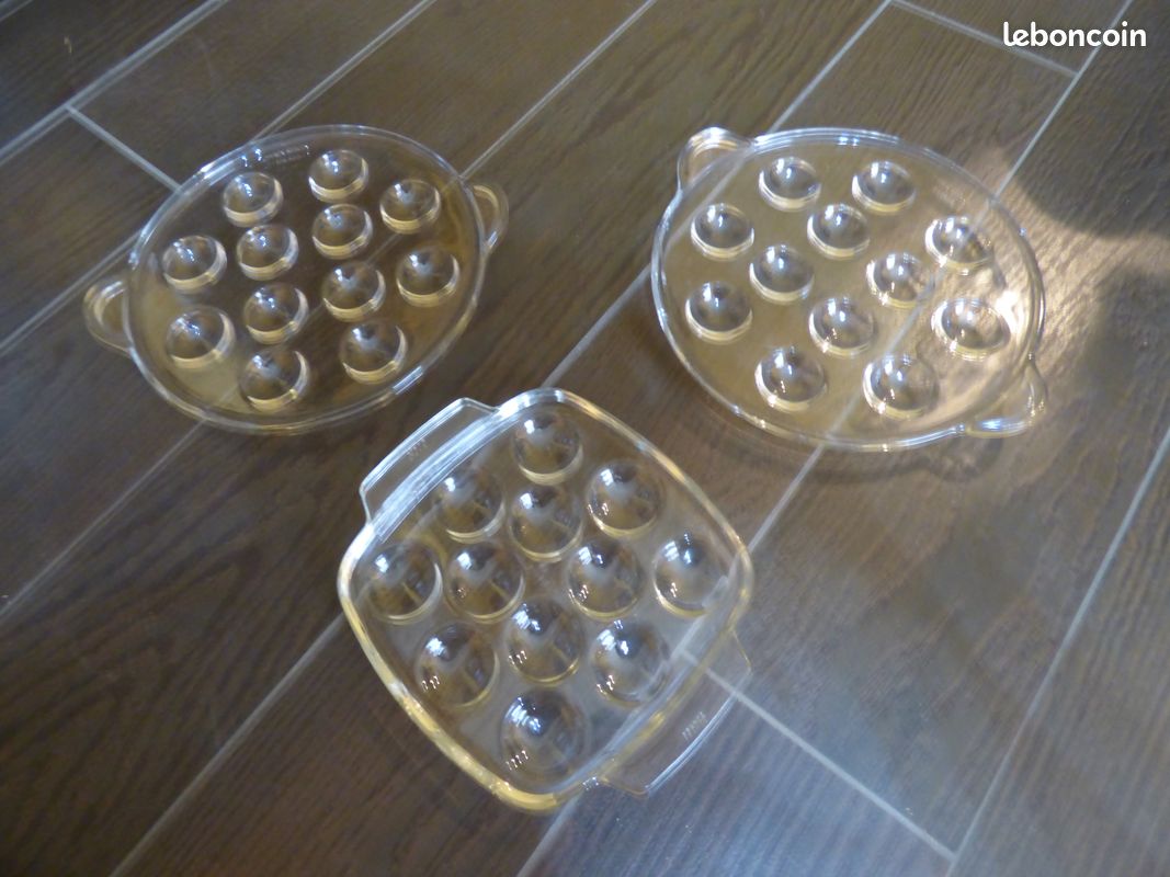 3 plats à escargots en verre (image 1)