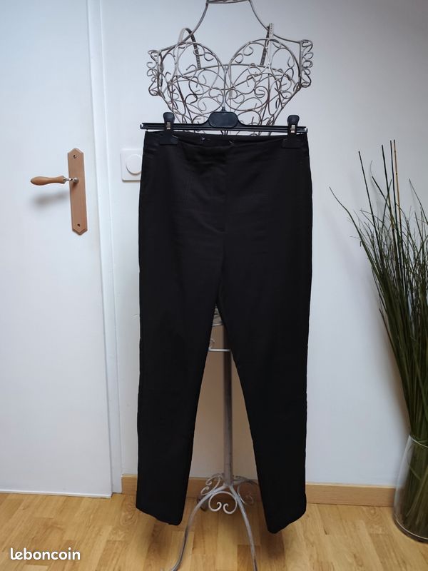 Pantalon noir stretch taille adaptable (image 1)