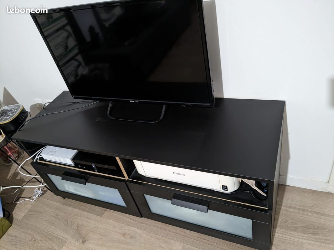 Vente meuble tv Brimnes noir Ikea (image 2)