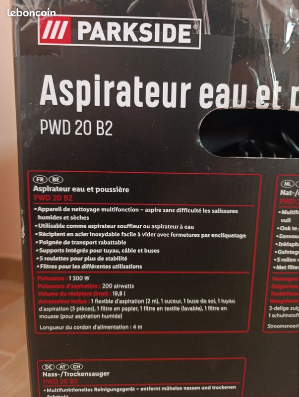 Aspirateur 1300W eau et poussières Neuf pas ouvert (image 4)