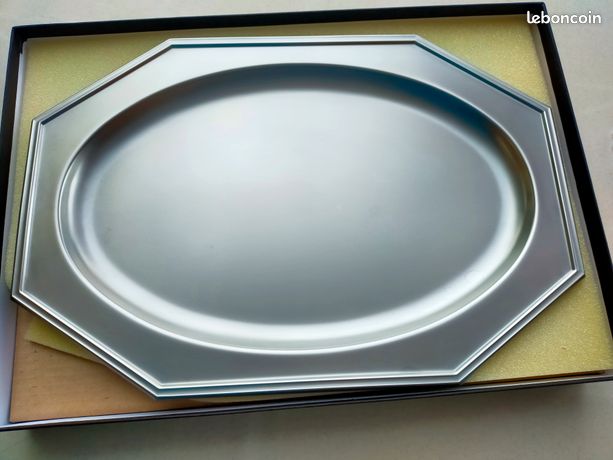 SERVITEUR HORS D'ŒUVRE ou apéritif en métal argenté et cristal Art Deco