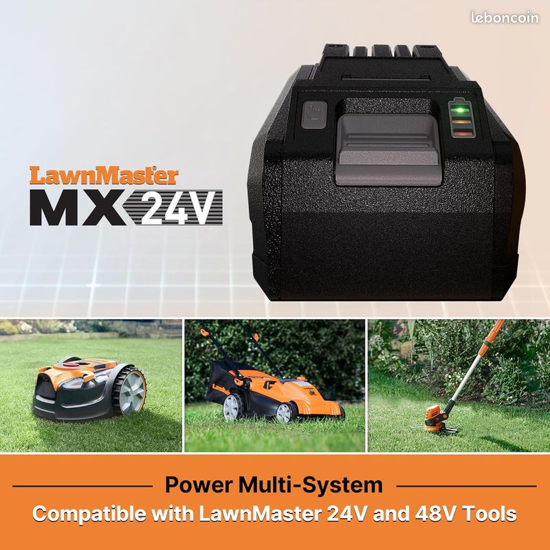 Batterie Lawnmaster 24V 4.0Ah Li-ion - Pour Tondeuse, Coupe-bordures - Compatible Outils 24V Lawnmaster