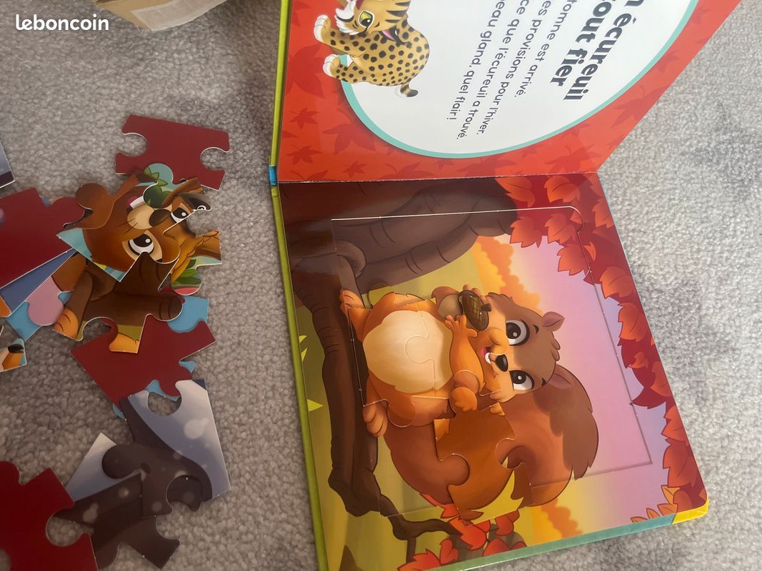 Livre puzzle animaux sauvages (5puzzles inclus) (image 3)