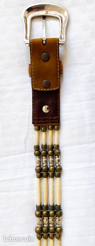Ceinture Vintage En Cuir Jeune/Garçon – Taille 20 Pouces – Style Cowboy Western – Occasion Très Bon État