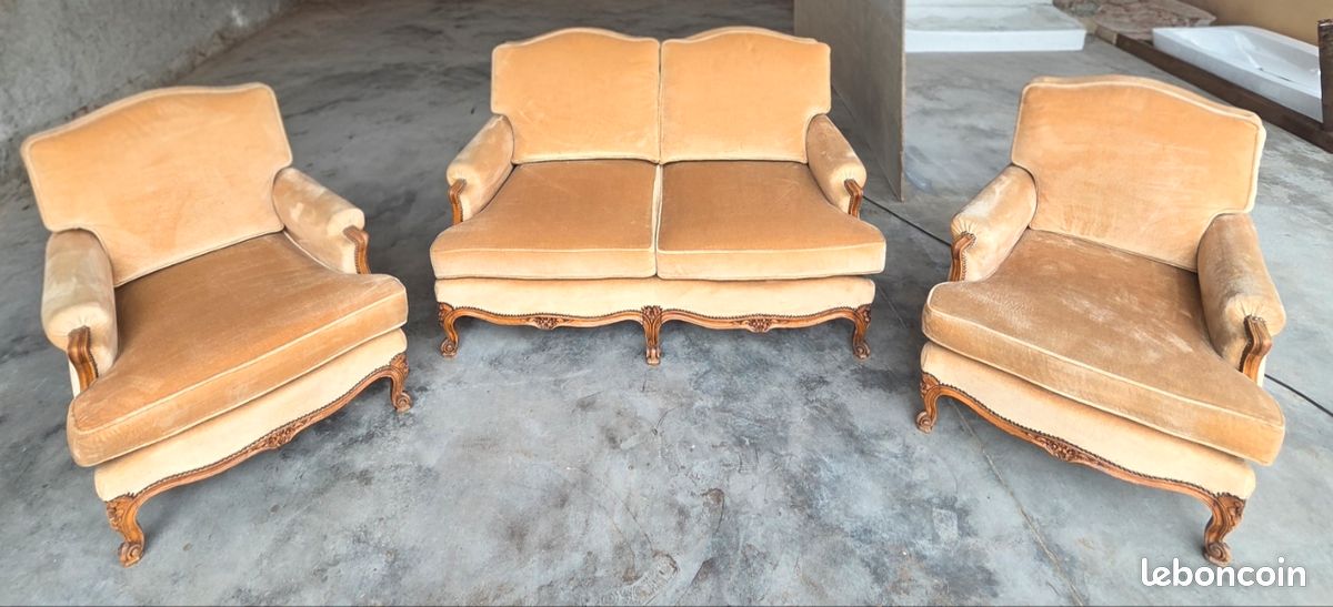 Canapé + fauteuils Louis XV (image 2)