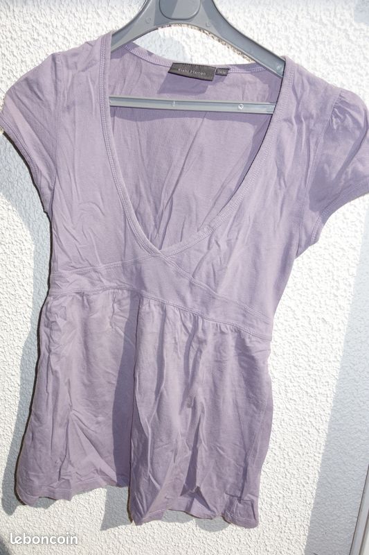 T-shirt grossesse mauve Kiabi T34/36 (image 1)
