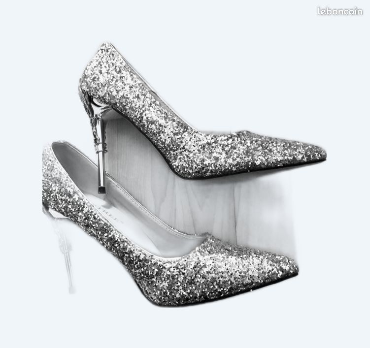 Escarpins BIG TREE paillettes argent Chaussures