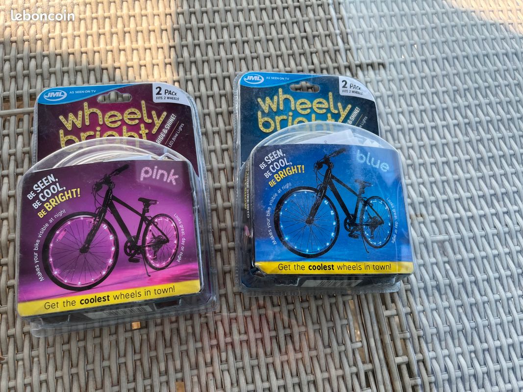 ELAYARD 4 Pièces Éclairage De Vélo LED Pour Roues - Lumineux Rose, Alimenté Par Piles, Étanché