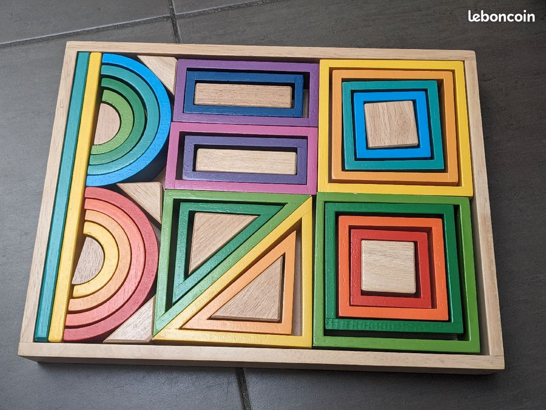 Puzzle En Bois Tangram Puzzle Magnetique Enfant Formes Géométriques Jeu