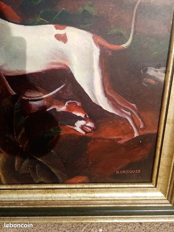 Ancien tableau. Cadre theme de la chasse (image 3)