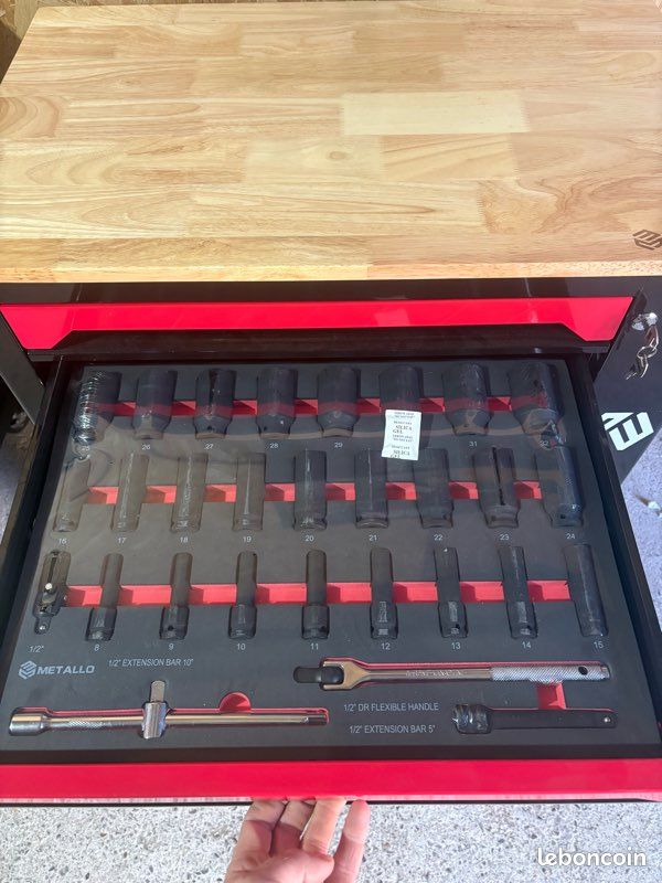 Servante plateau bois + outils (image 4)