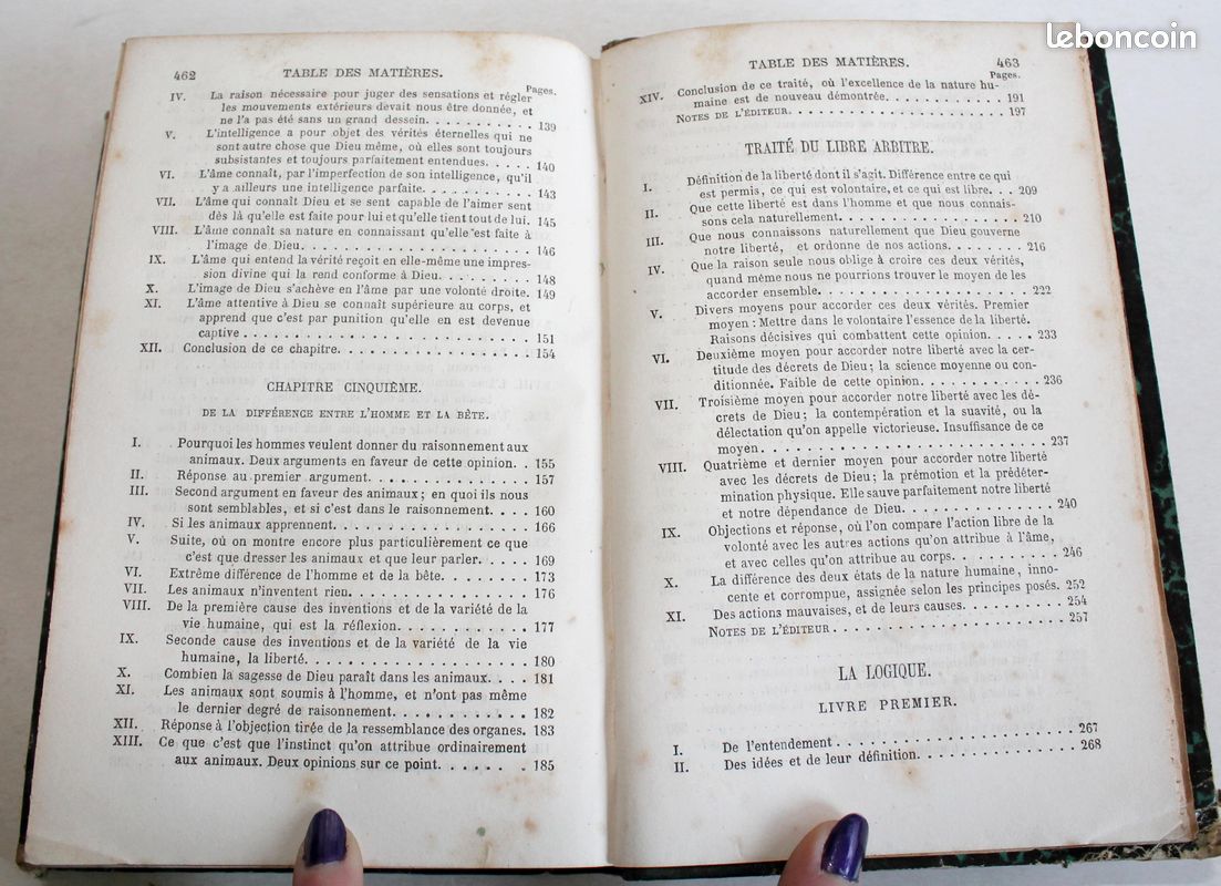 DE LA CONNAISSANCE DE DIEU & DE SOI MEME TRAITÉ DU LIBRE ARBITRE de BOSSUET 1863 (image 3)