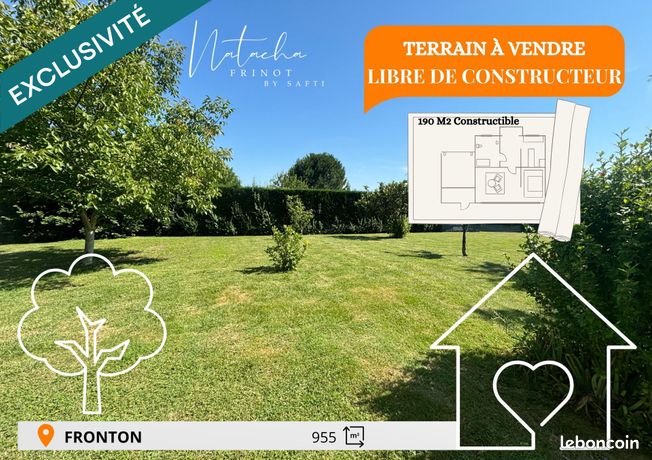 Terrain 955 m² FRONTON