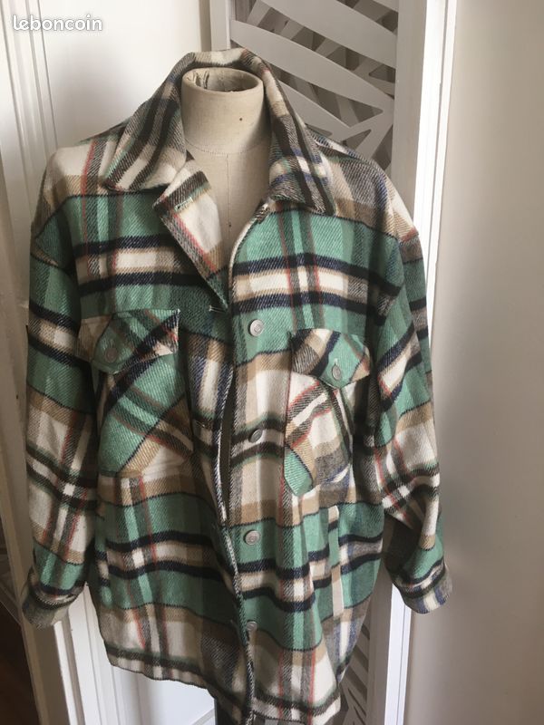 Vintage Veste Veste A Carreau Zara Verte Veste Matelassée Veste A