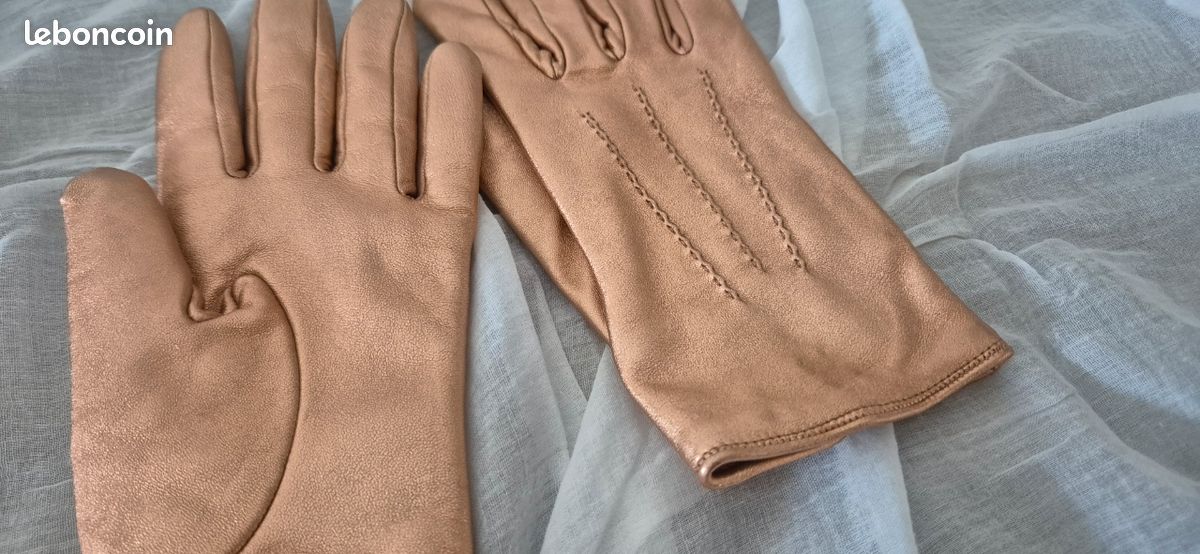 Gants cuir agneau et laine femme (image 3)