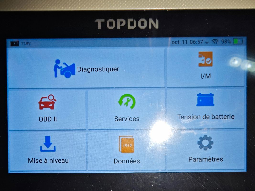 TOPDON Valise Diagnostic Auto ArtiDiag600, Diagnostic Voiture français pour  système de Moteur, ABS, SRS, Transmission, Réinitialisation d'Entretien de