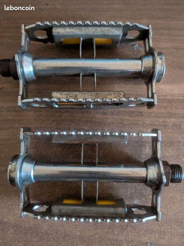 Paire De Pédales Vélo Vintage Lyotard - Acier Argenté - Fabrication Française - Pour Vélo De Route/course