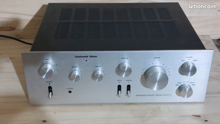 Ampli Amplificateur Stéréo Hifi Vintage Continental Edison