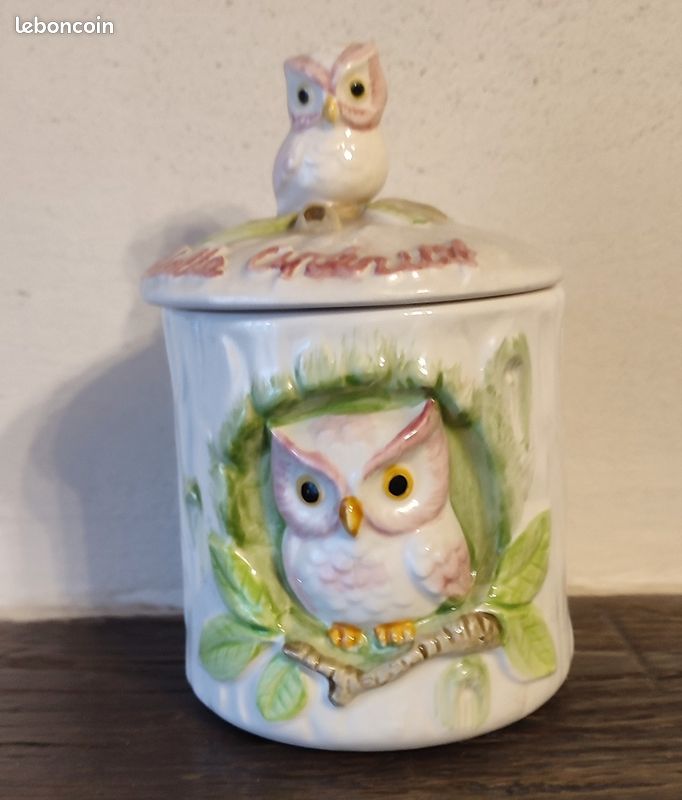 Pot de rangement ou poubelle de table hibou (image 1)