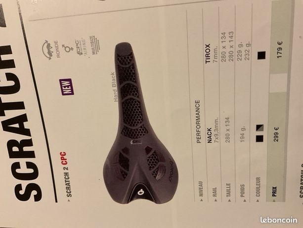Selle PROLOGO SCRATCH M5 PAS Rails Tirox largeur 140mm Rouge