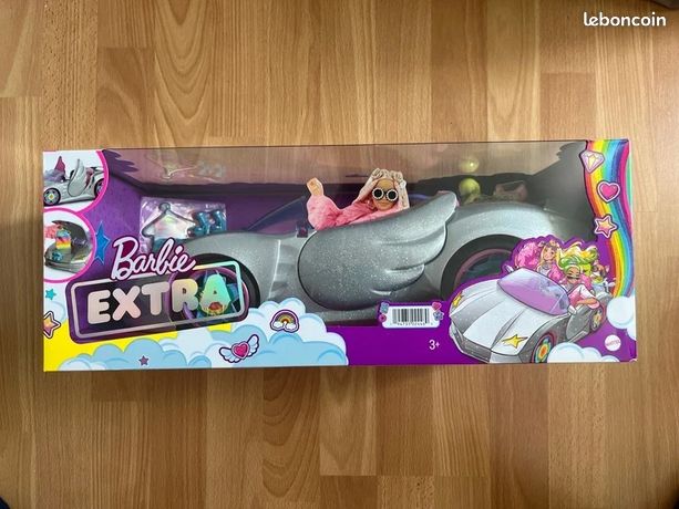 Voiture Barbie Extra Convertible Argentée – Avec Chiot, Neuf, Pour Poupée Barbie – Jouet 2021