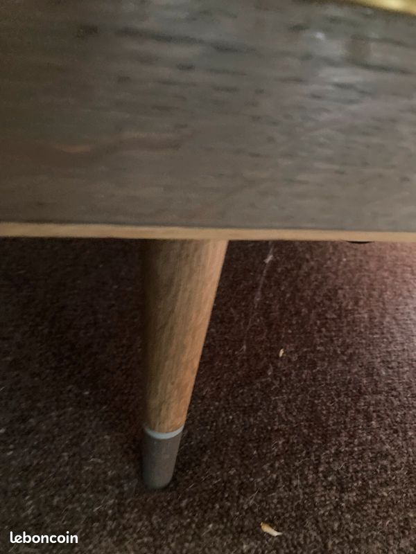 Bureau Vintage en chene pieds compas (image 4)
