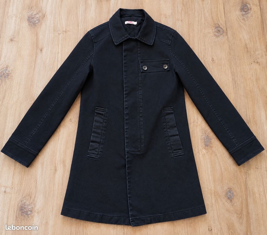 Manteau Court Caban noir/bleu marine Homme Taille S – Zippé Boutons pressions Poches Intérieur matelassé – DDP – Automne / Printemps (Mi-saison) Quotidien / Ville (image 3)