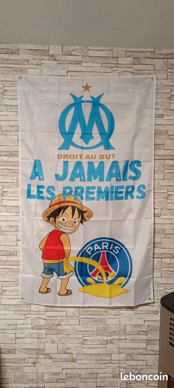 Drapeau OM Palmarès – Collection Officielle Olympique De Marseille 150x100 Cm Polyester, Produit 100% Sous Licence OM