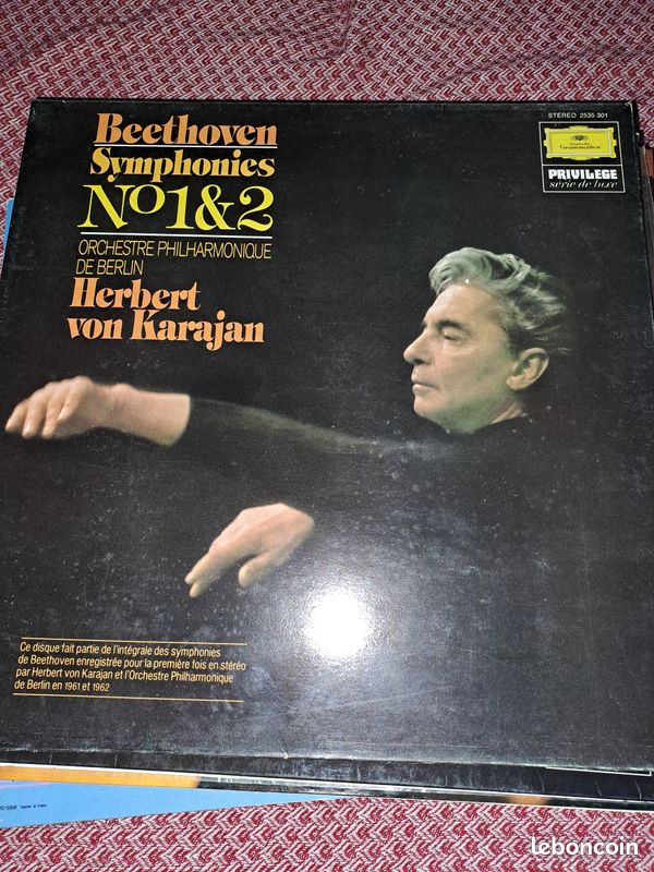 Karayan dans la 1ère et 2ème symphonie de Beethoven 33t (image 1)