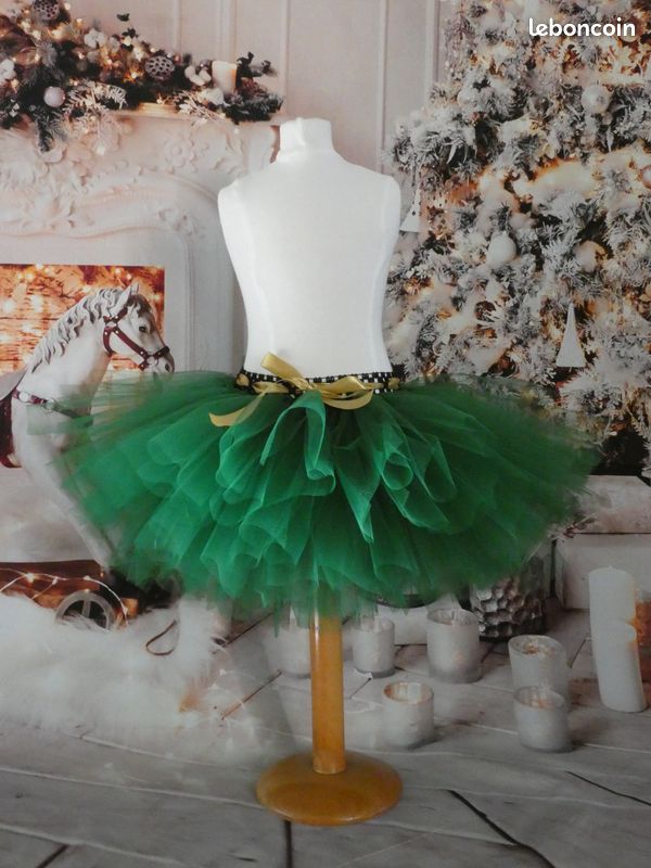 Robe De Noël Bébé Fille En Tulle - Tutu étoiles Paillettes - Sans Manches, Col Carré - Cadeau Fêtes