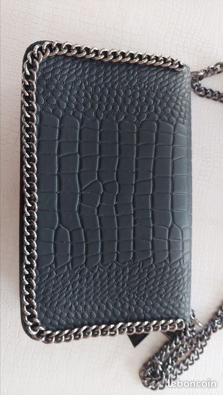 Sac noir FEMME simili cuir à bandoulières NEUF (image 3)