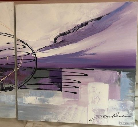 Tableau Triptyque abstrait (image 4)