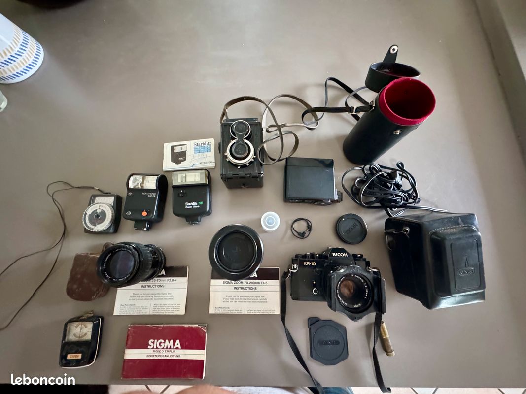 Appareil photo RICOH avec accessoires + reflex Lubitel (image 1)