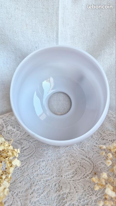 Ancienne applique, Ancien Abat-jour en opaline / porcelaine (image 4)