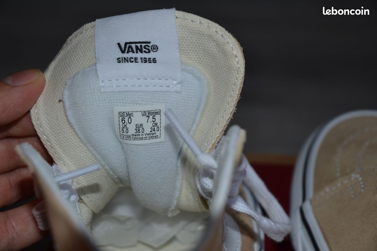Baskets VANS SK8-Hi femme beige taille 38 [Neuves] (image 9)