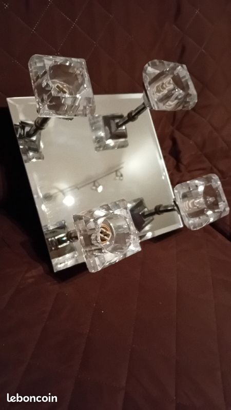 Lustre plafonnier 4 lumières cubes glaçons miroir (image 6)