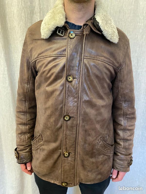 Blouson homme cuir plongé (image 1)