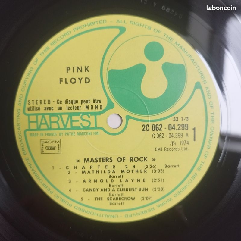 Pink Floyd LP Masters Of Rock (sortie 1974) disque vinyl original 33t (image 7)